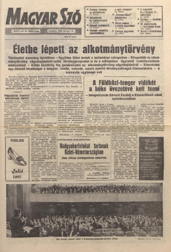 Magyar Szó, 26. évf. 1969. február 22. 51. sz. 1–20. oldal