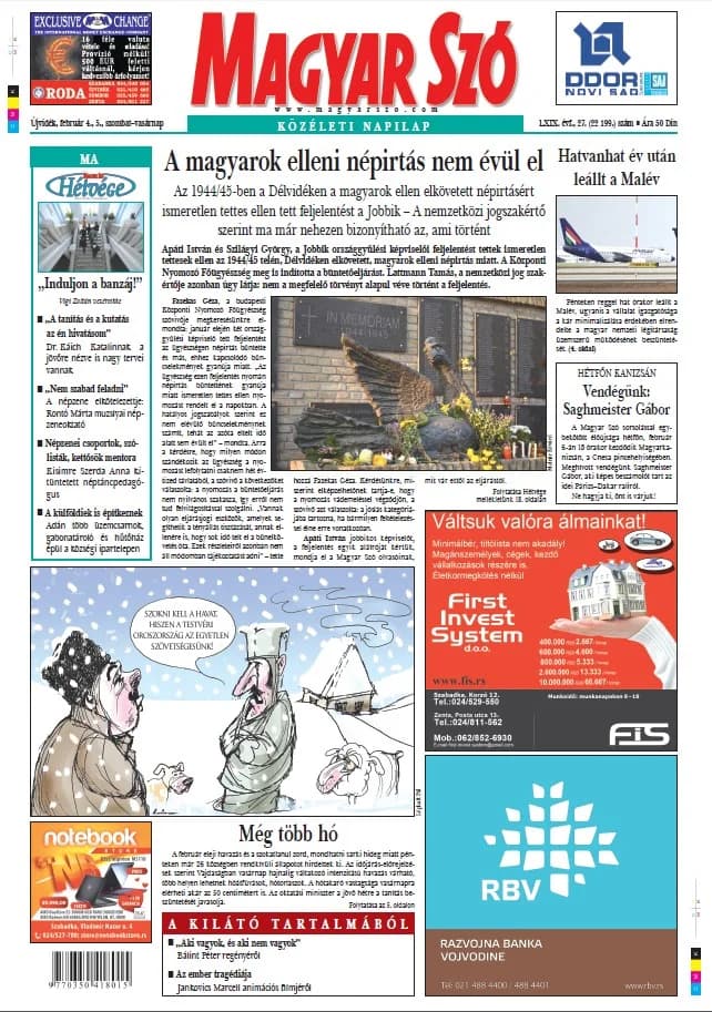 Magyar Szó, 69. évf. 2012. február 4. – 5. 27. sz. 1–48. oldal