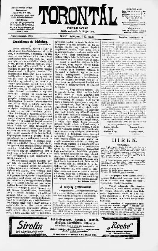 Torontál, 35. évf. 1906. november 10. 257. sz.