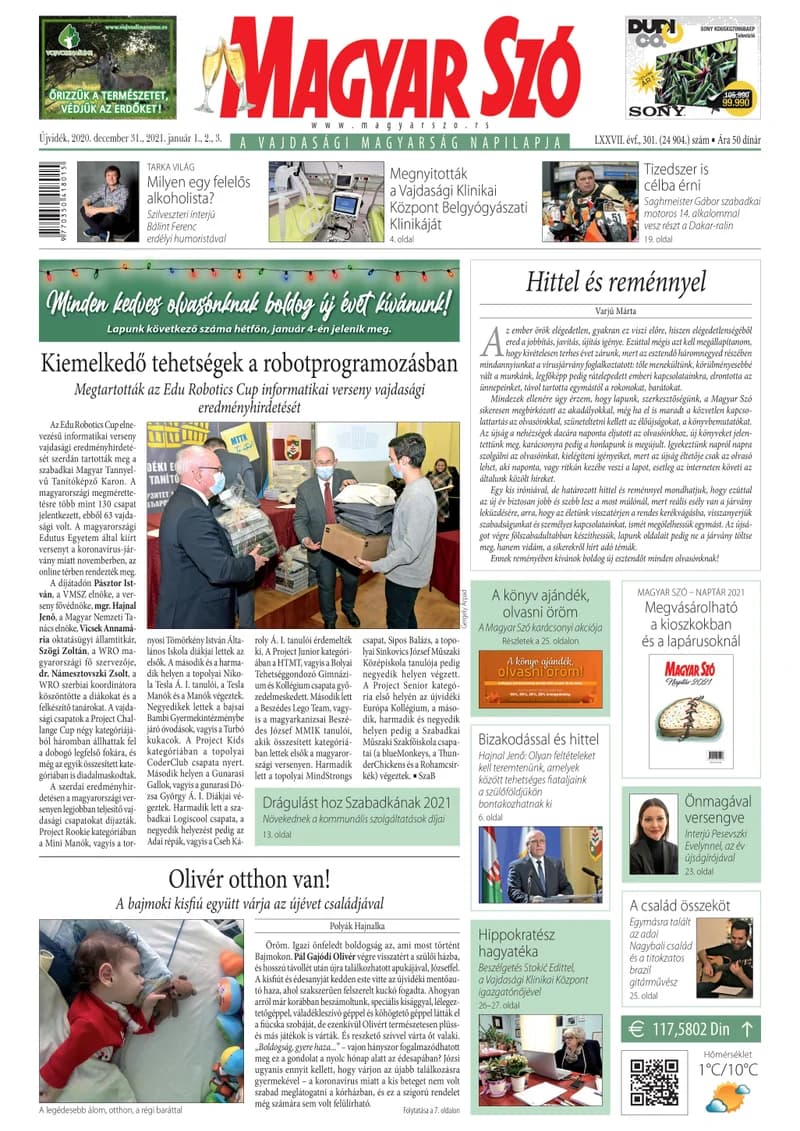 Magyar Szó, 77. évf. 2020. december 31. – 2021. január 3. 301. sz. 1–40. oldal