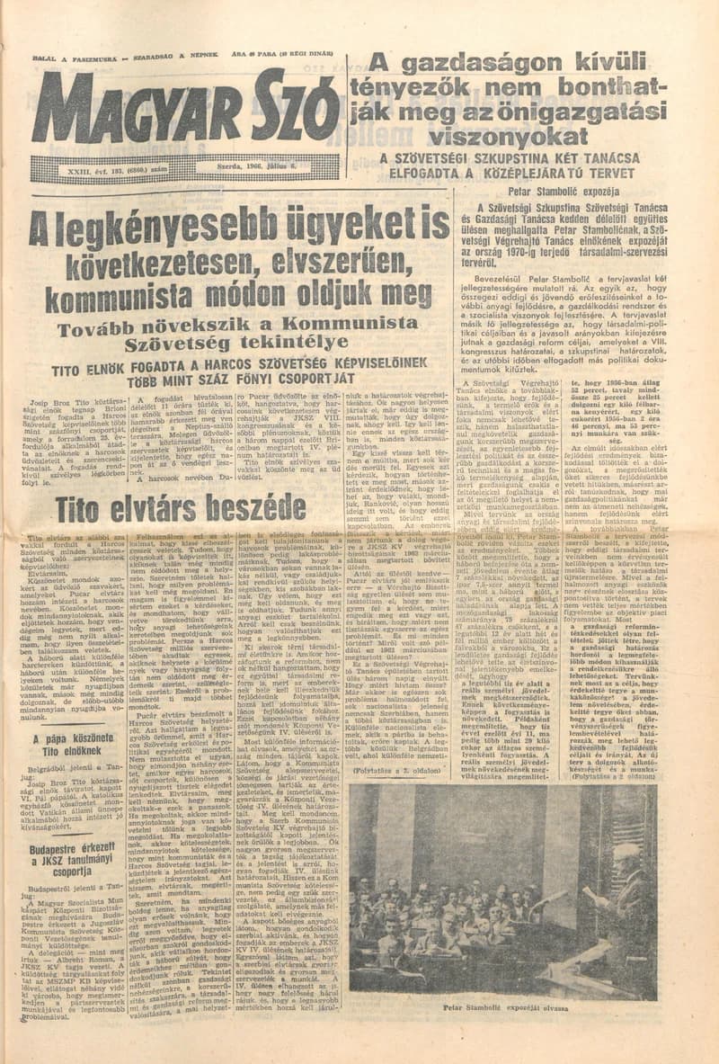 Magyar Szó, 23. évf. 1966. július 6. 183. sz.
