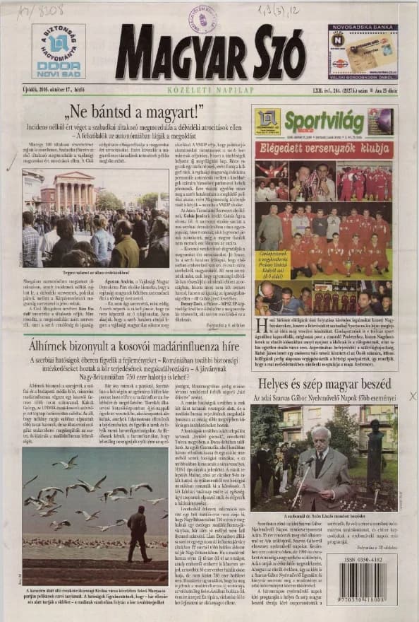 Magyar Szó, 62. évf. 2005. október 17. 244. sz. 1–12. oldal