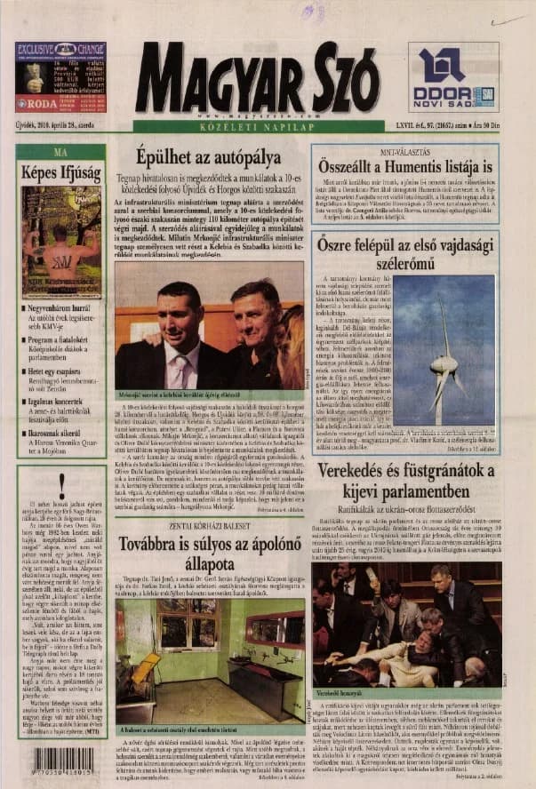 Magyar Szó, 67. évf. 2010. április 28. 97. sz. 1–20. oldal