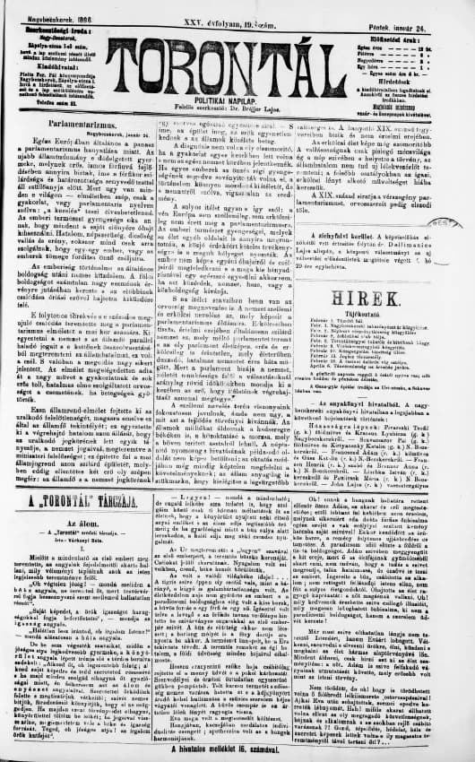 Torontál, 25. évf. 1896. január 24. 19. sz.