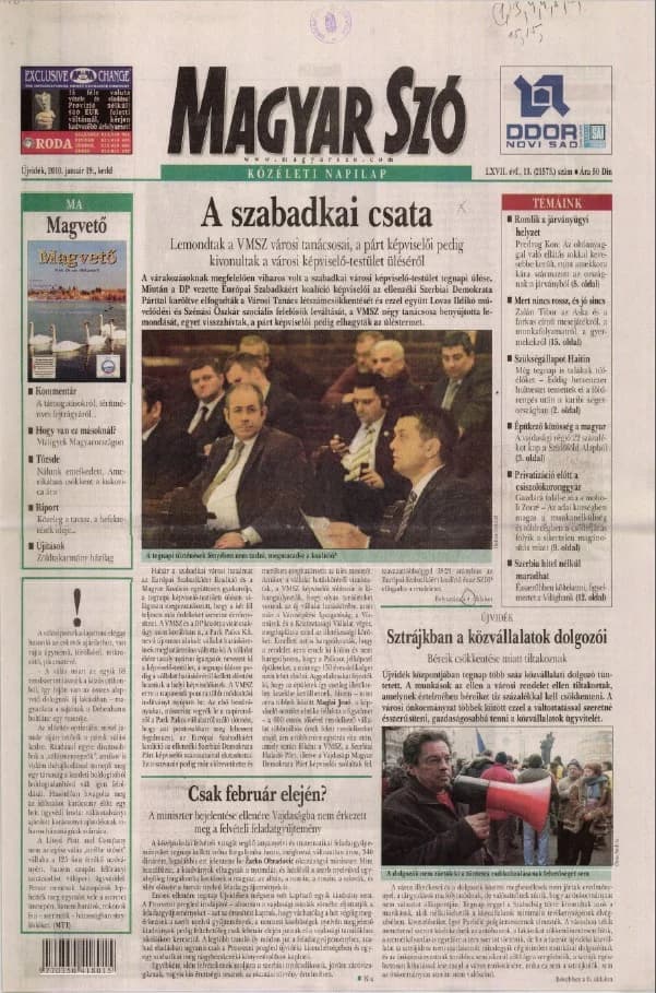 Magyar Szó, 67. évf. 2010. január 19. 13. sz. 1–20. oldal