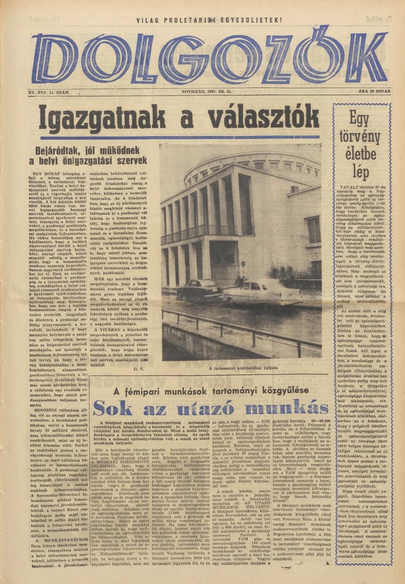 Dolgozók, 15. évf. 1961. március 31. 14. sz.