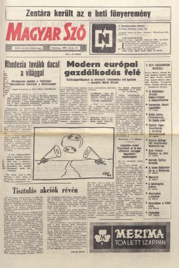 Magyar Szó, 26. évf. 1969. június 22. 169. sz. 1–32. oldal