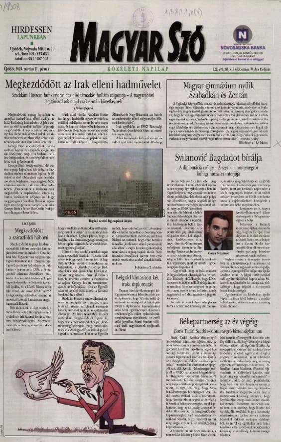 Magyar Szó, 60. évf. 2003. március 21. 68. sz. 1–16. oldal