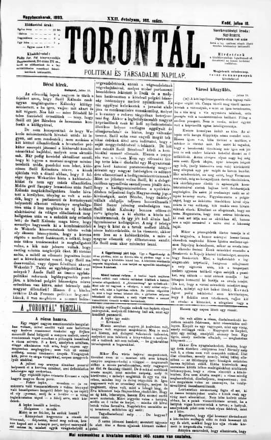 Torontál, 22. évf. 1893. július 18. 162. sz.