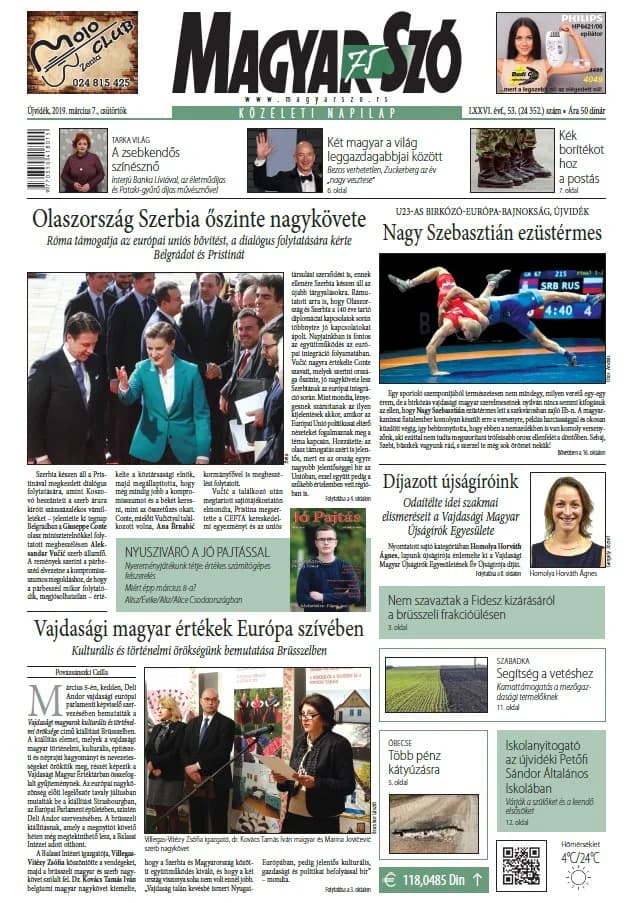 Magyar Szó, 76. évf. 2019. március 7. 53. sz. 1–20. oldal