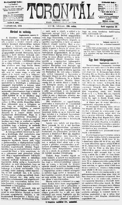 Torontál, 27. évf. 1898. augusztus 30. 196. sz.