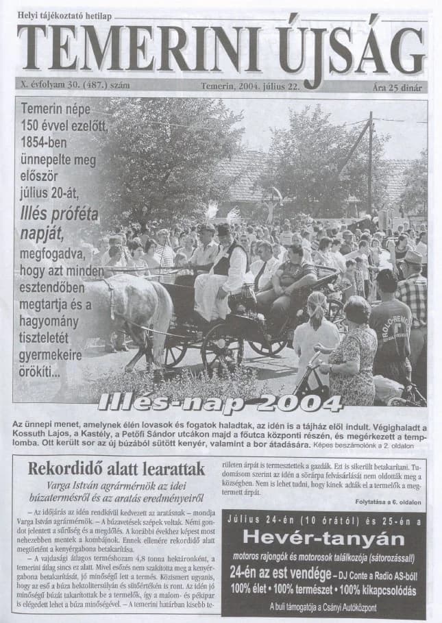 Temerini Újság, 10. évf. 2004. július 22. 30. sz.