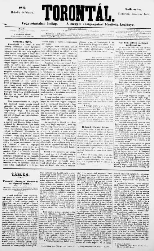 Torontál, 6. évf. 1877. március 1. 9. sz.