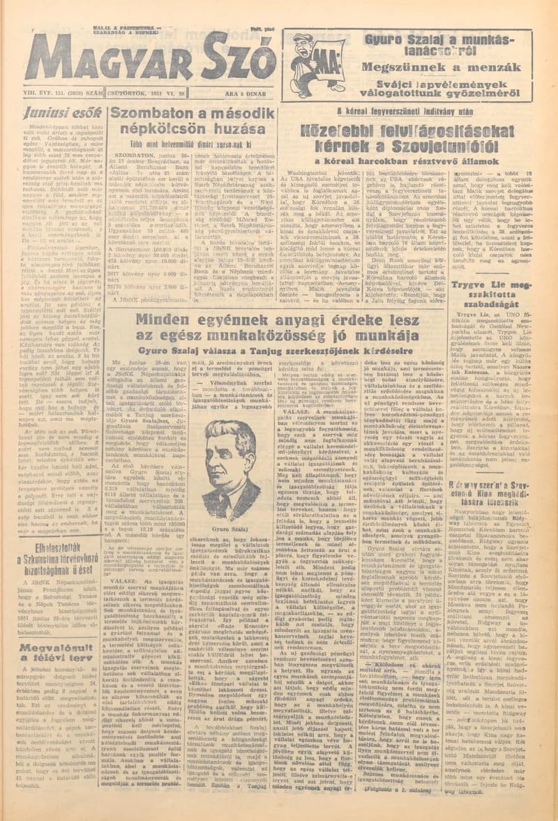 Magyar Szó, 8. évf. 1951. június 28. 151. sz. 1–4. oldal