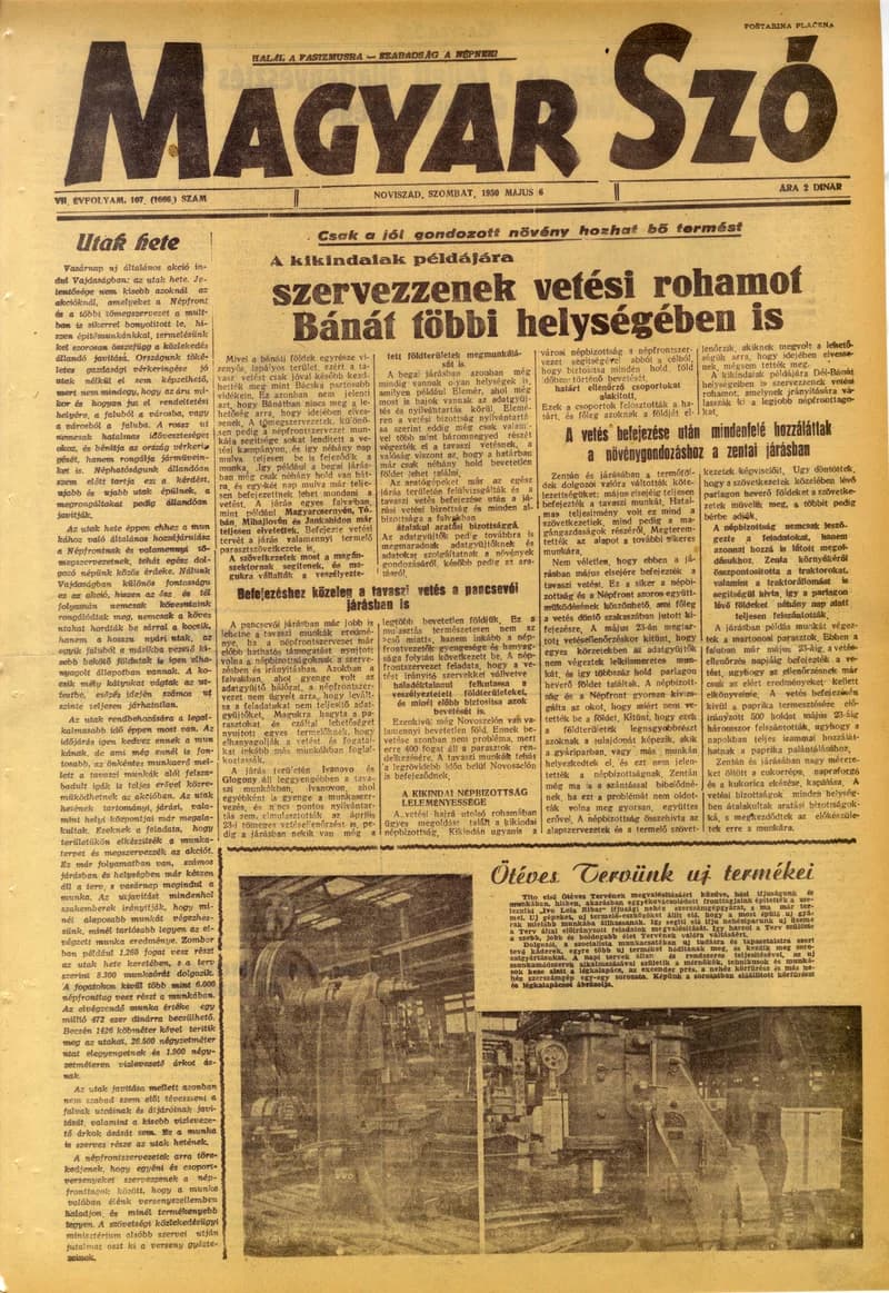 Magyar Szó, 7. évf. 1950. május 6. 107. sz. 1–4. oldal