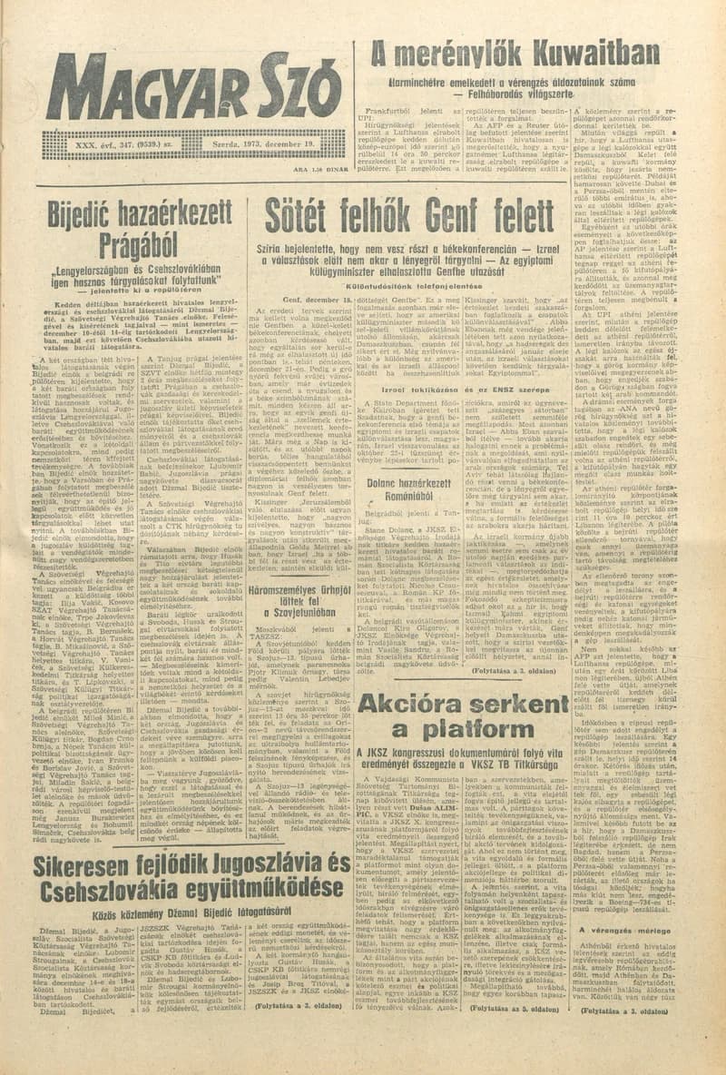 Magyar Szó, 30. évf. 1973. december 19. 347. sz.