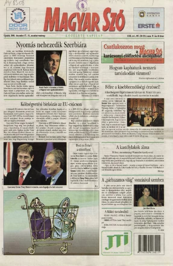 Magyar Szó, 62. évf. 2005. december 17. – 18. 297. sz. 1–12. oldal