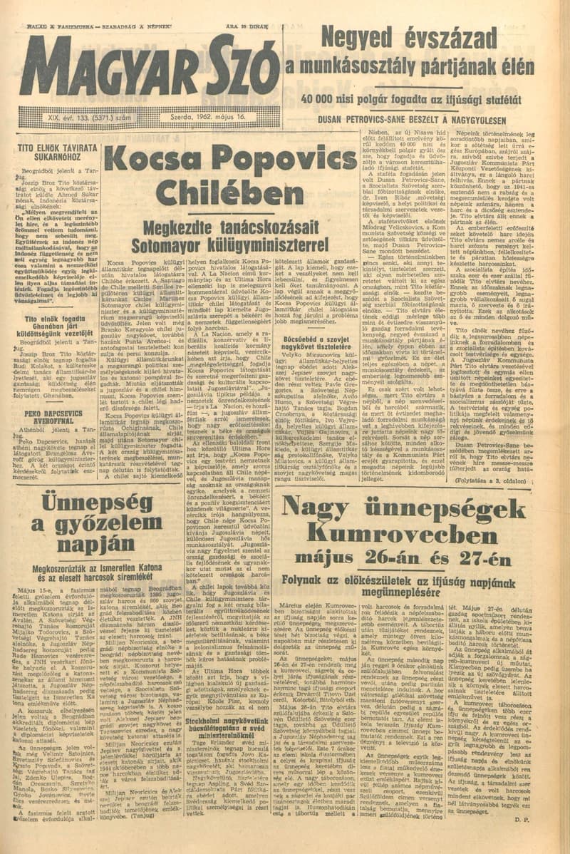 Magyar Szó, 19. évf. 1962. május 16. 133. sz.