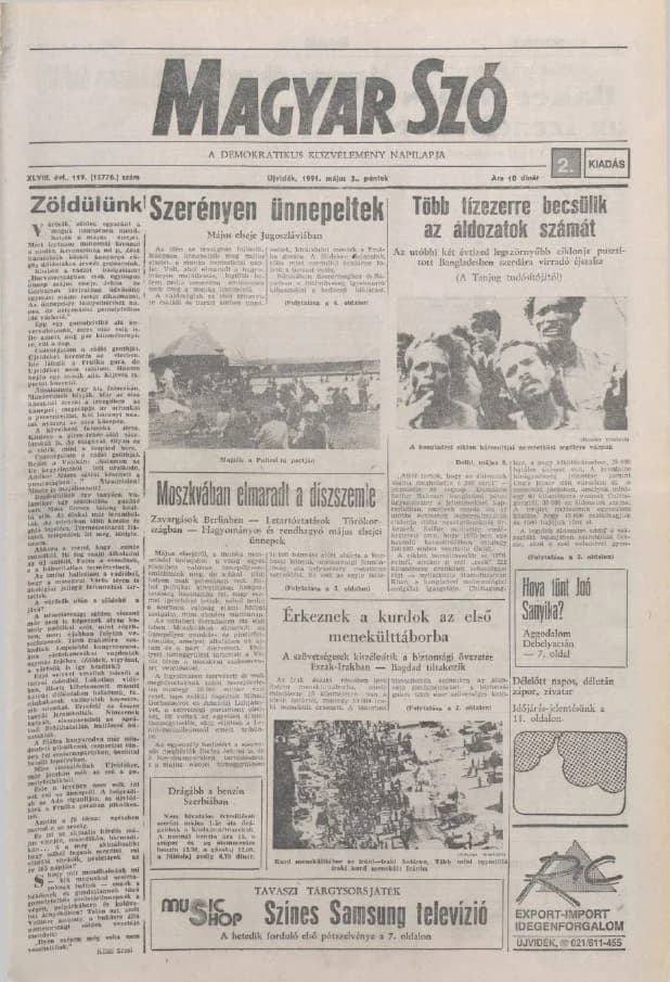 Magyar Szó, 48. évf. 1991. május 3. 119. sz. 1–16. oldal