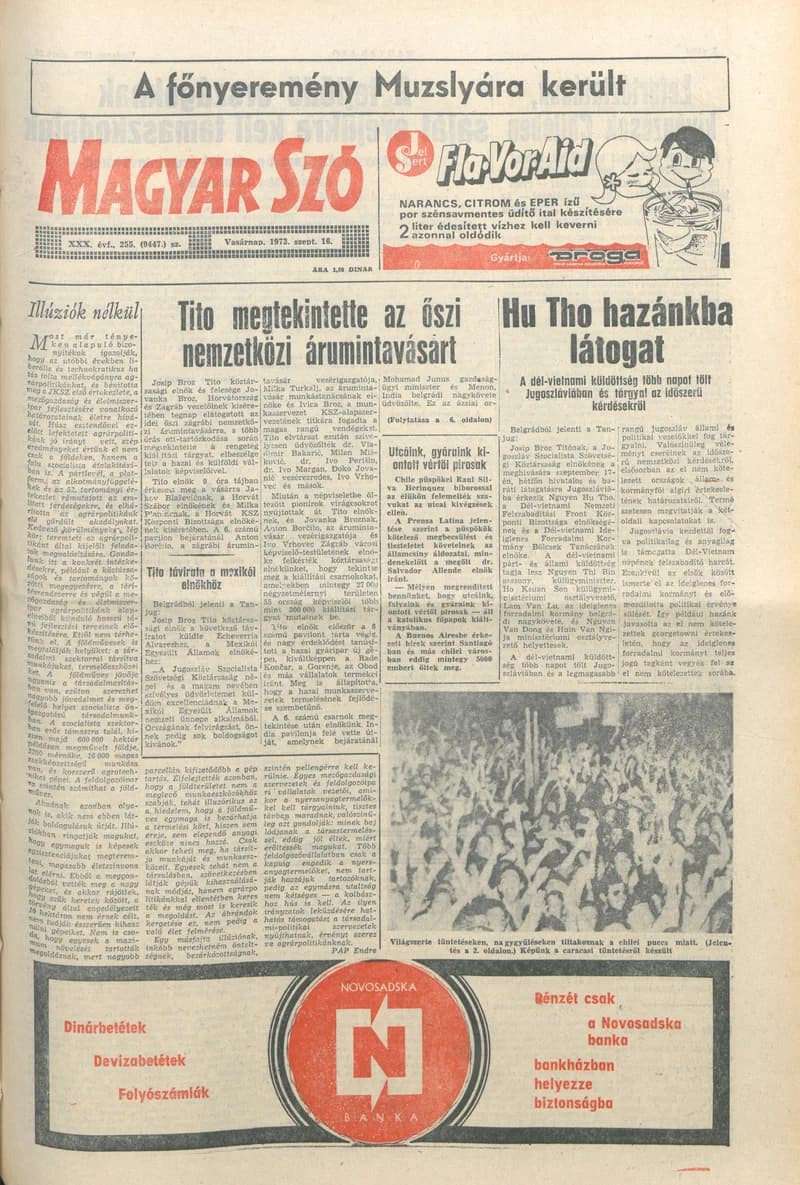 Magyar Szó, 30. évf. 1973. szeptember 16. 255. sz. 1–32. oldal
