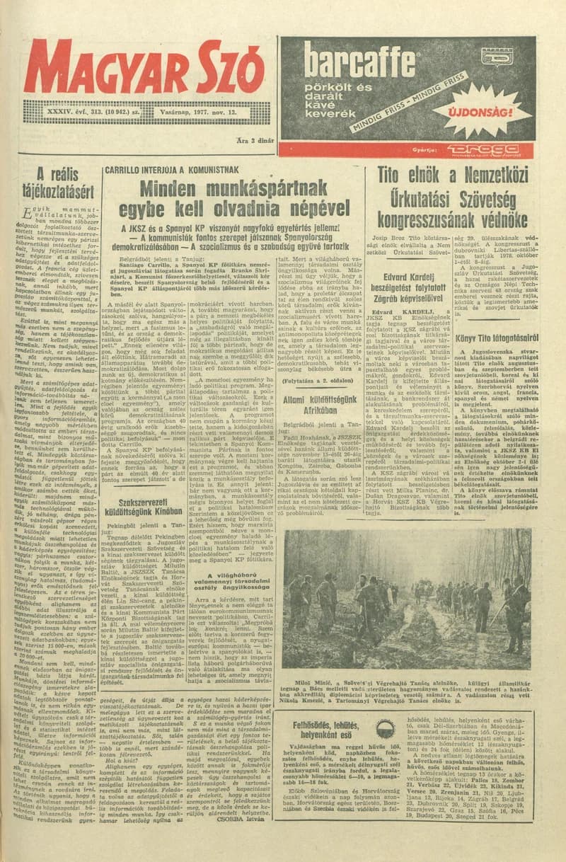 Magyar Szó, 34. évf. 1977. november 13. 313. sz.