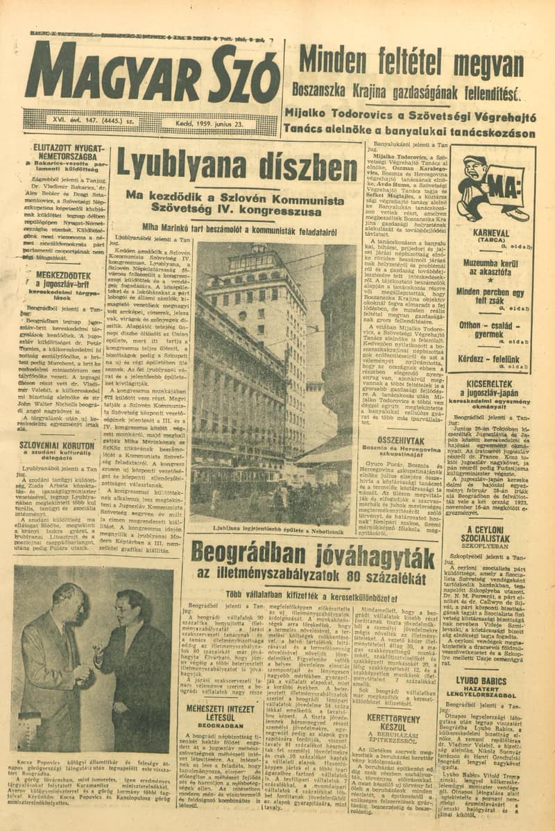 Magyar Szó, 16. évf. 1959. június 23. 147. sz. 1–22. oldal