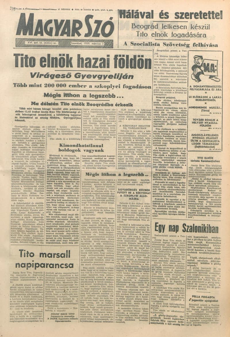 Magyar Szó, 16. évf. 1959. március 7. 55. sz. 1–20. oldal