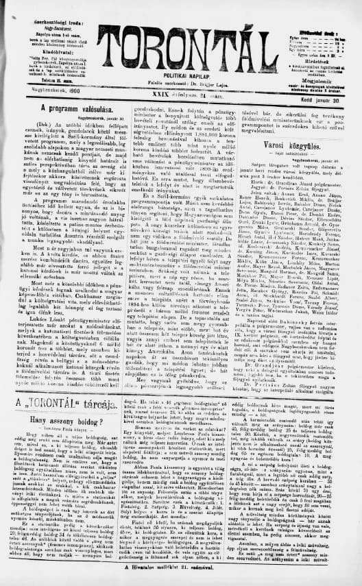 Torontál, 29. évf. 1900. január 30. 24. sz.