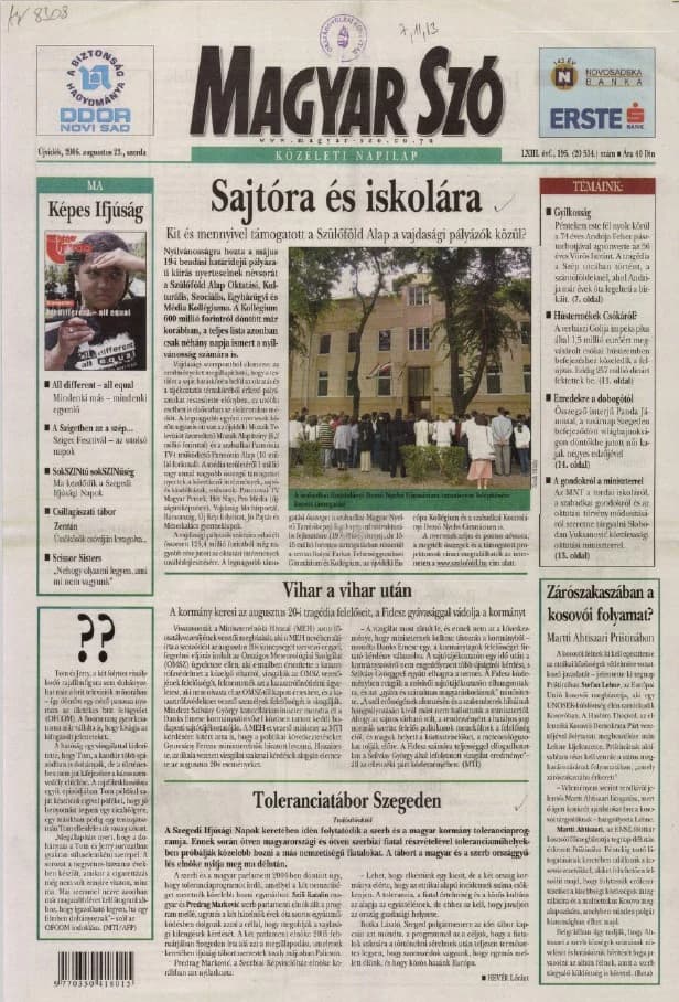 Magyar Szó, 63. évf. 2006. augusztus 23. 195. sz. 1–20. oldal