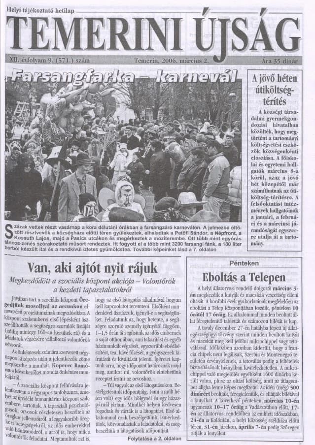 Temerini Újság, 12. évf. 2006. március 2. 9. sz.