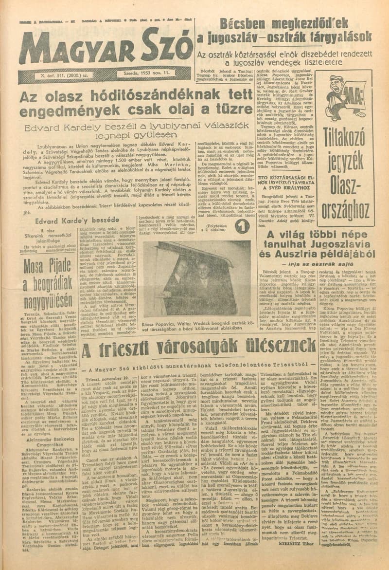 Magyar Szó, 10. évf. 1953. november 11. 311. sz. 1–8. oldal