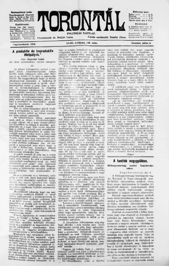 Torontál, 43. évf. 1914. július 4. 149. sz.