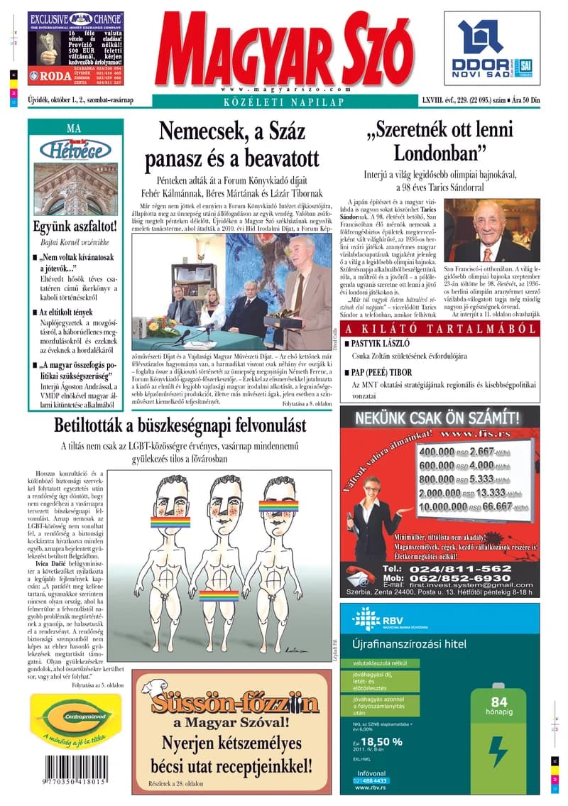 Magyar Szó, 68. évf. 2011. október 1. 229. sz. 1–48. oldal