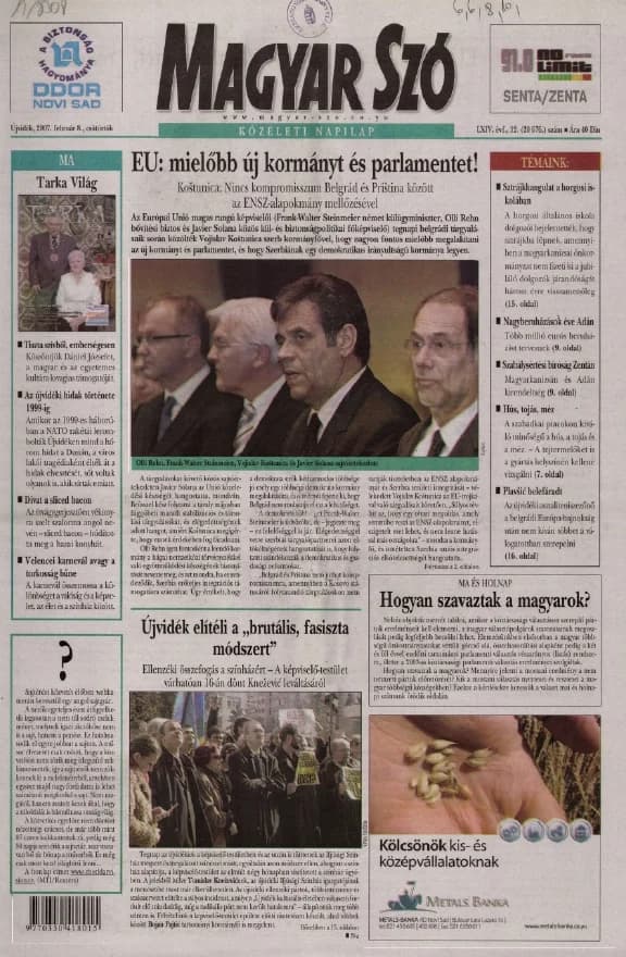 Magyar Szó, 64. évf. 2007. február 8. 32. sz. 1–20. oldal
