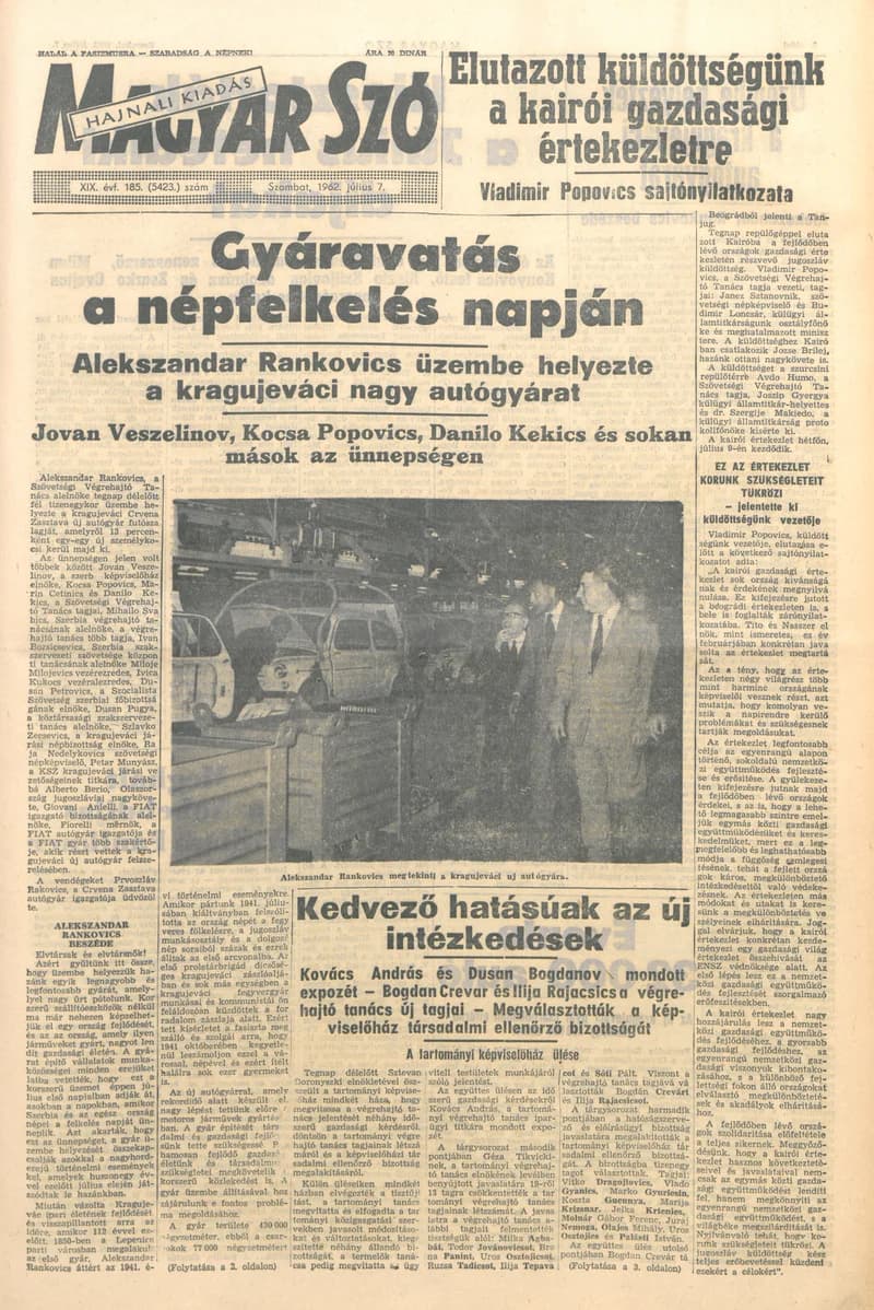 Magyar Szó, 19. évf. 1962. július 7. 185. sz. 1–12. oldal