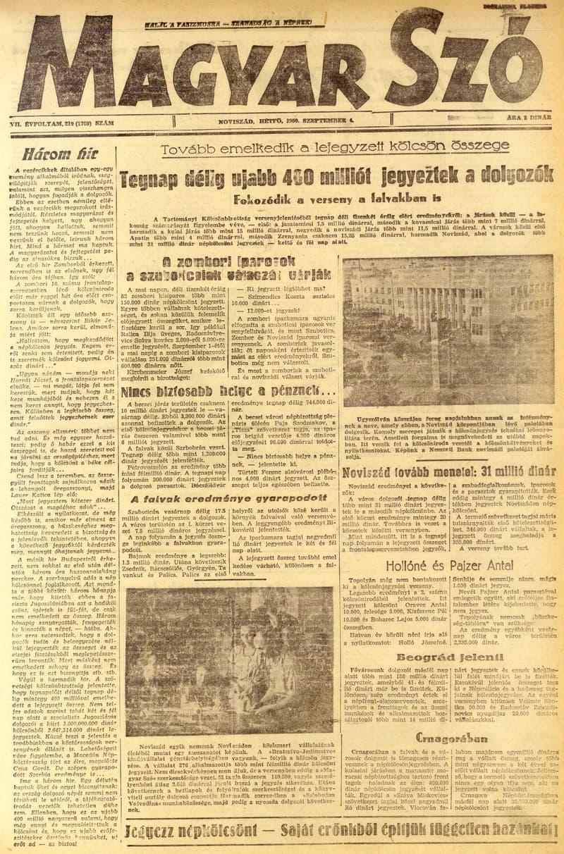 Magyar Szó, 7. évf. 1950. szeptember 4. 210. sz. 1–4. oldal