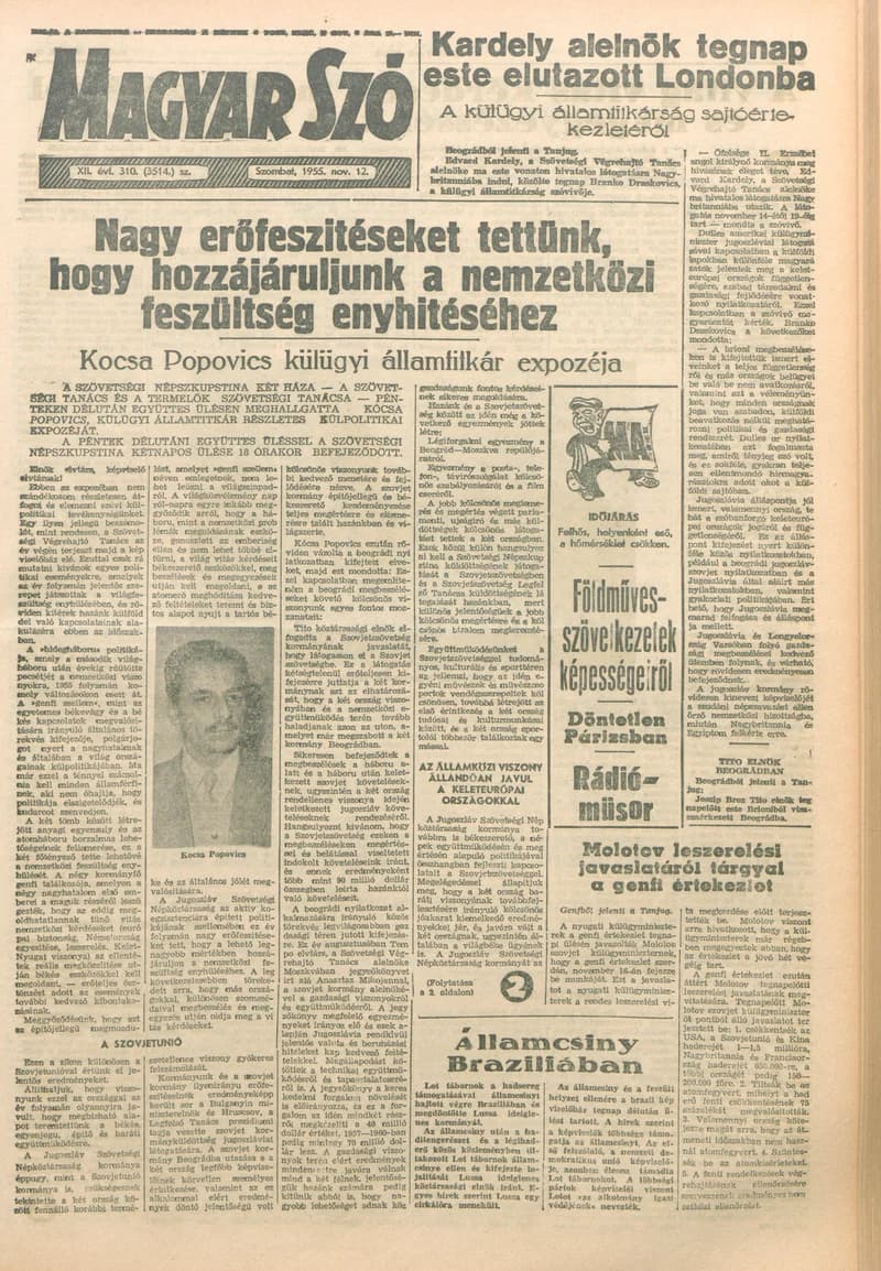 Magyar Szó, 12. évf. 1955. november 12. 310. sz. 1–9. oldal