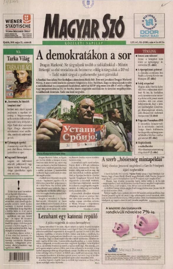 Magyar Szó, 65. évf. 2008. május 22. 115. sz. 1–32. oldal