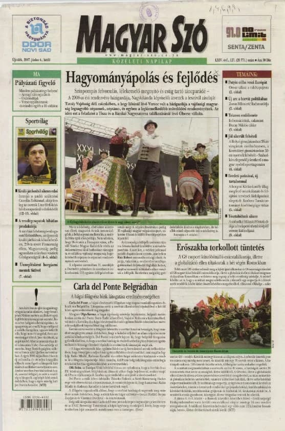 Magyar Szó, 64. évf. 2007. június 4. 127. sz. 1–12. oldal