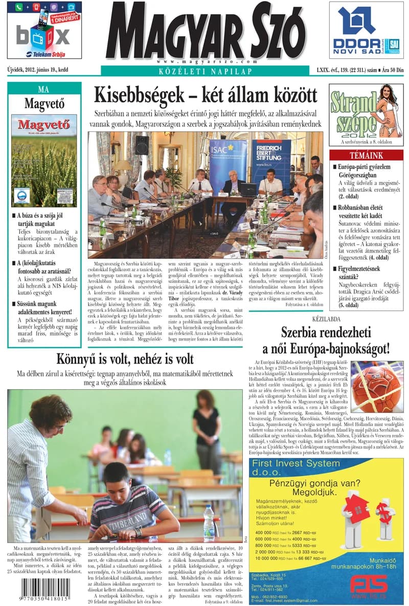 Magyar Szó, 69. évf. 2012. június 19. 139. sz. 1–20. oldal