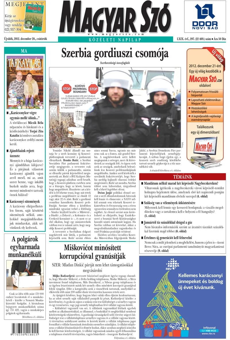 Magyar Szó, 69. évf. 2012. december 20. 297. sz. 1–20. oldal