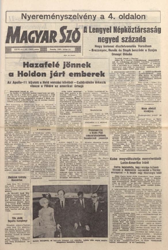 Magyar Szó, 26. évf. 1969. július 23. 201. sz. 1–12. oldal