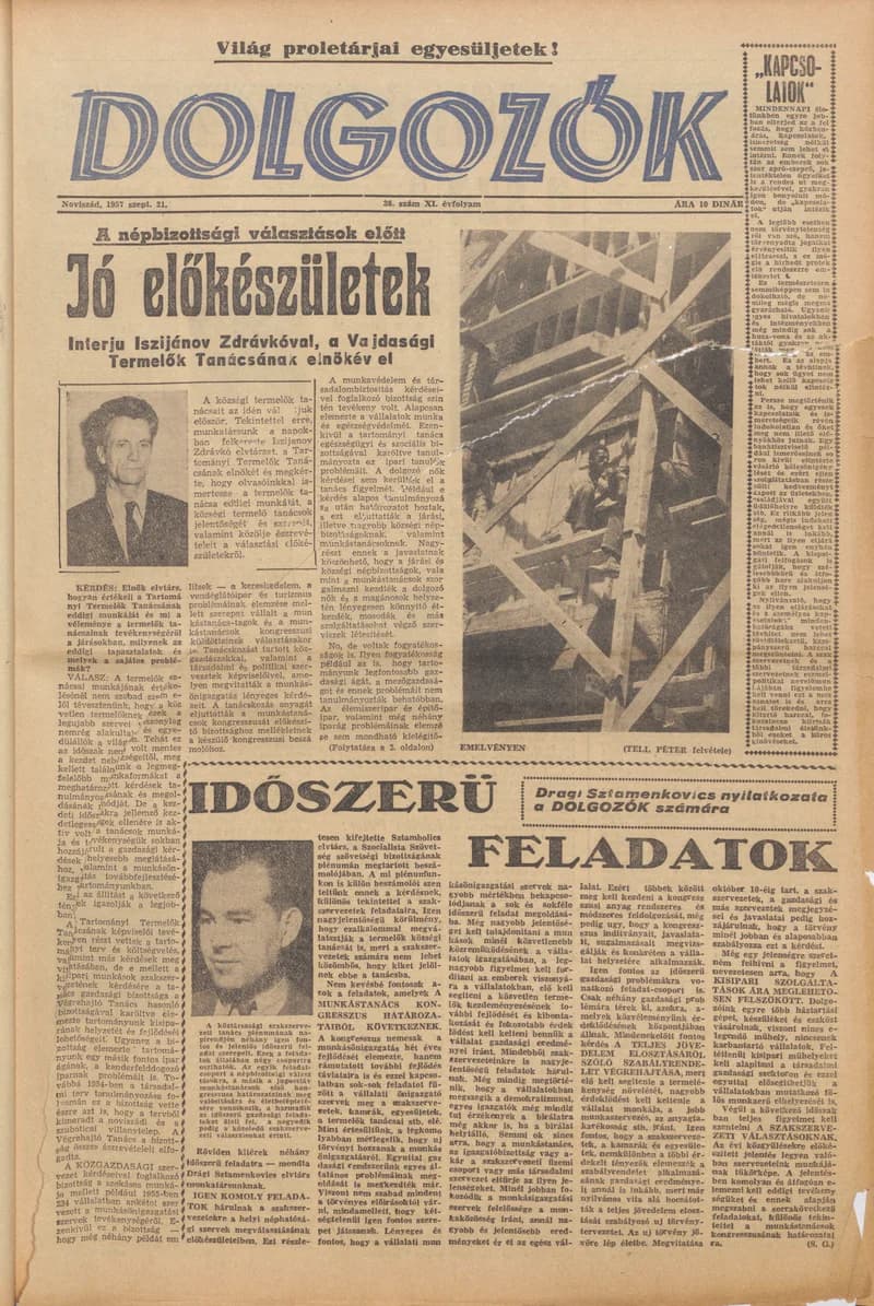 Dolgozók, 11. évf. 1957. szeptember 21. 38. sz.