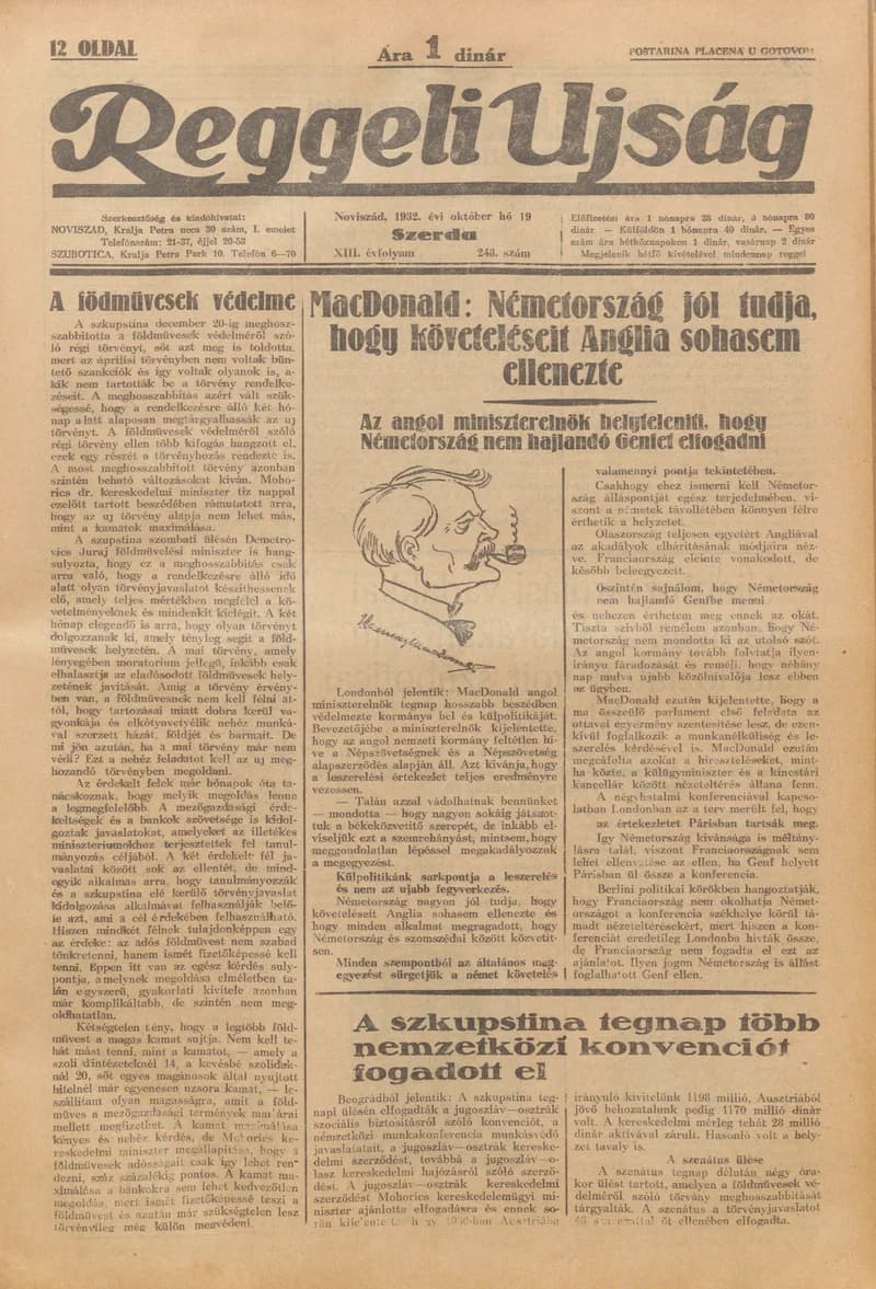 Reggeli Újság, 13. évf. 1932. október 19. 248. sz.