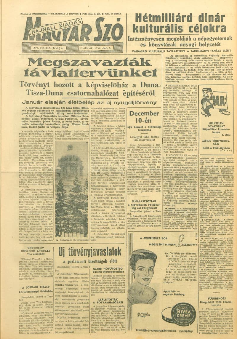 Magyar Szó, 14. évf. 1957. december 5. 332. sz. 1–10. oldal