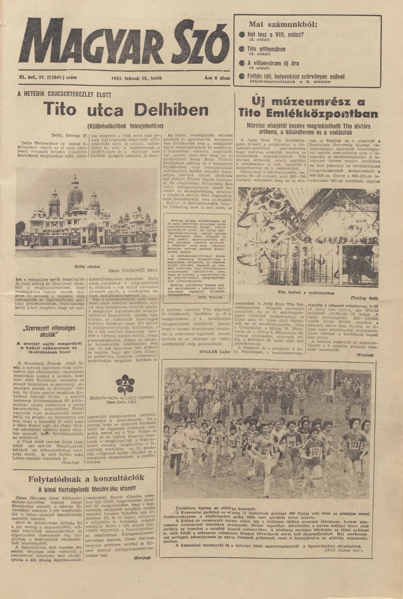 Magyar Szó, 40. évf. 1983. február 28. 57. sz. 1–16. oldal
