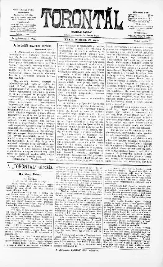 Torontál, 32. évf. 1903. április 7. 79. sz.
