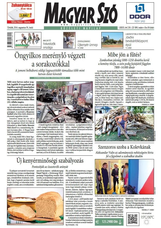 Magyar Szó, 73. évf. 2016. augusztus 30. 201. sz. 1–20. oldal