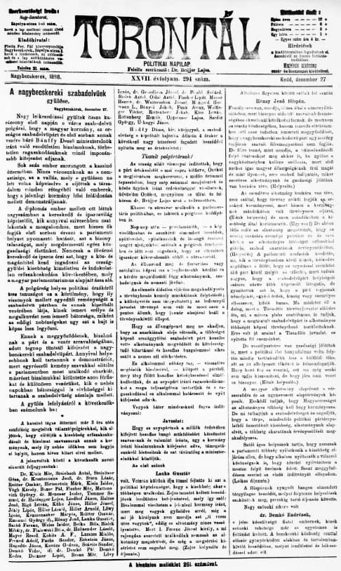 Torontál, 27. évf. 1898. december 27. 294. sz.