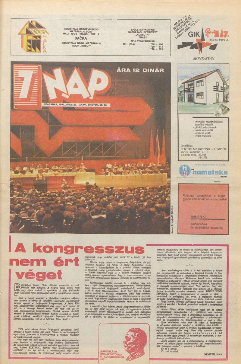 7 Nap, 36. évf. 1981. június 26. 26. sz. 1–20. oldal